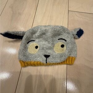 Catimini Newborn Gray and Yellow Kids Animal Beanie